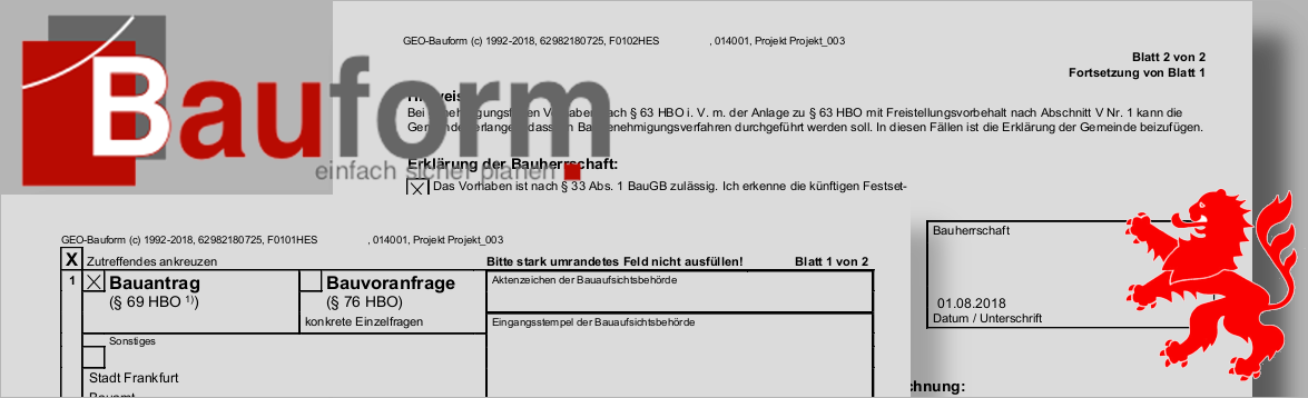 Bauantragsformulare für Hessen