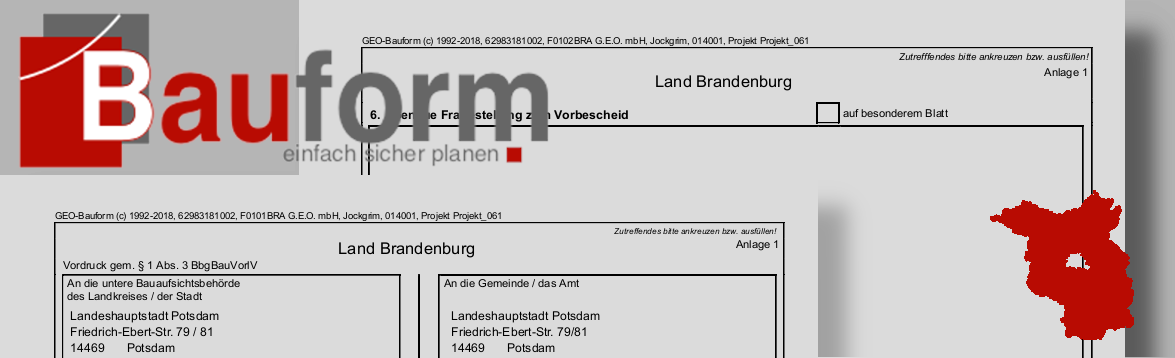 Bauantragsformulare für Brandenburg