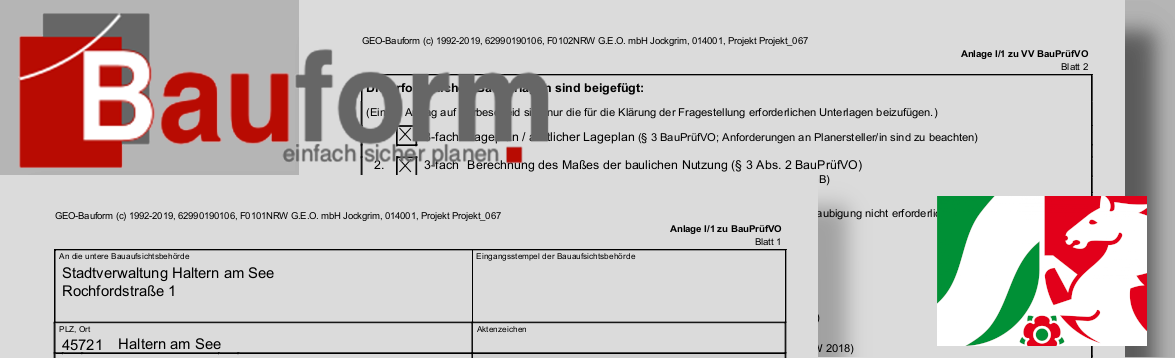 Bauantragsformulare für NRW