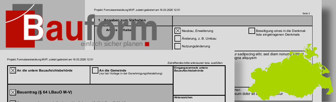 Bauformulare für Mecklenburg-Vorpommern